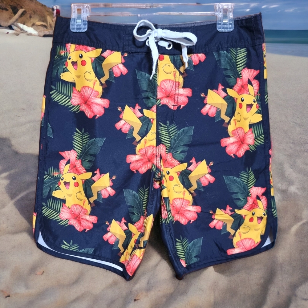 Pokemon Hawaiian Pikachu Men's Youth Swim Shorts